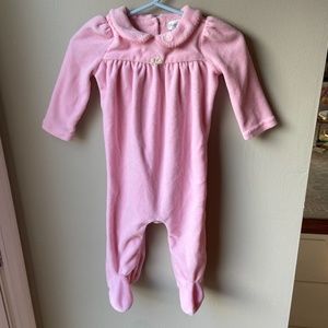 Ralph Lauren Pink Velour Sleeper 6m